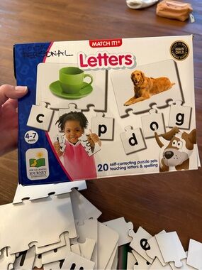 Match It! Letters Puzzle Set - White with Multicolor Accents